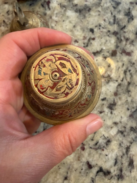 Vintage Indian Brass Elephant Claw Bells (Set of 3) - Picture 10 of 10